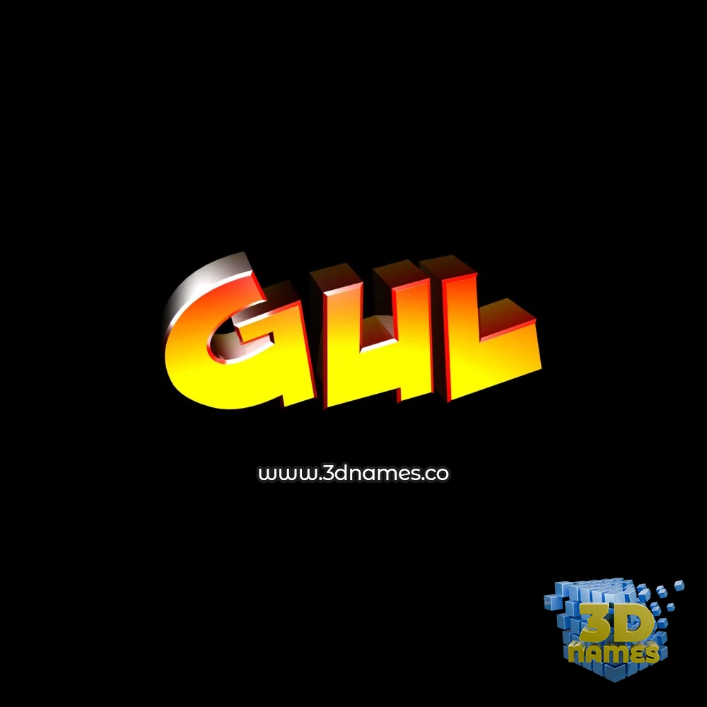 gul in Black Background style - 3D name wallpaper