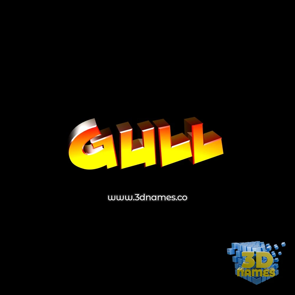 gull in Black Background style - 3D name wallpaper
