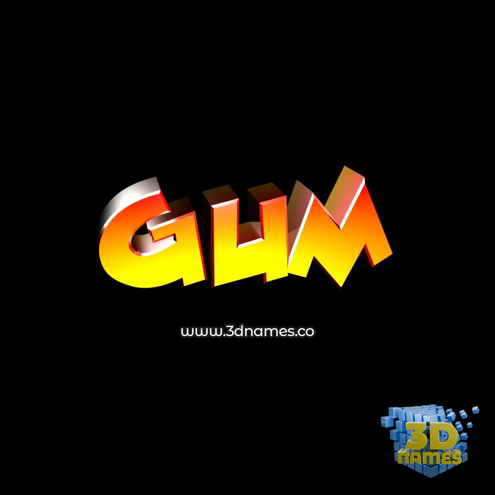 gum in Black Background style - 3D name wallpaper