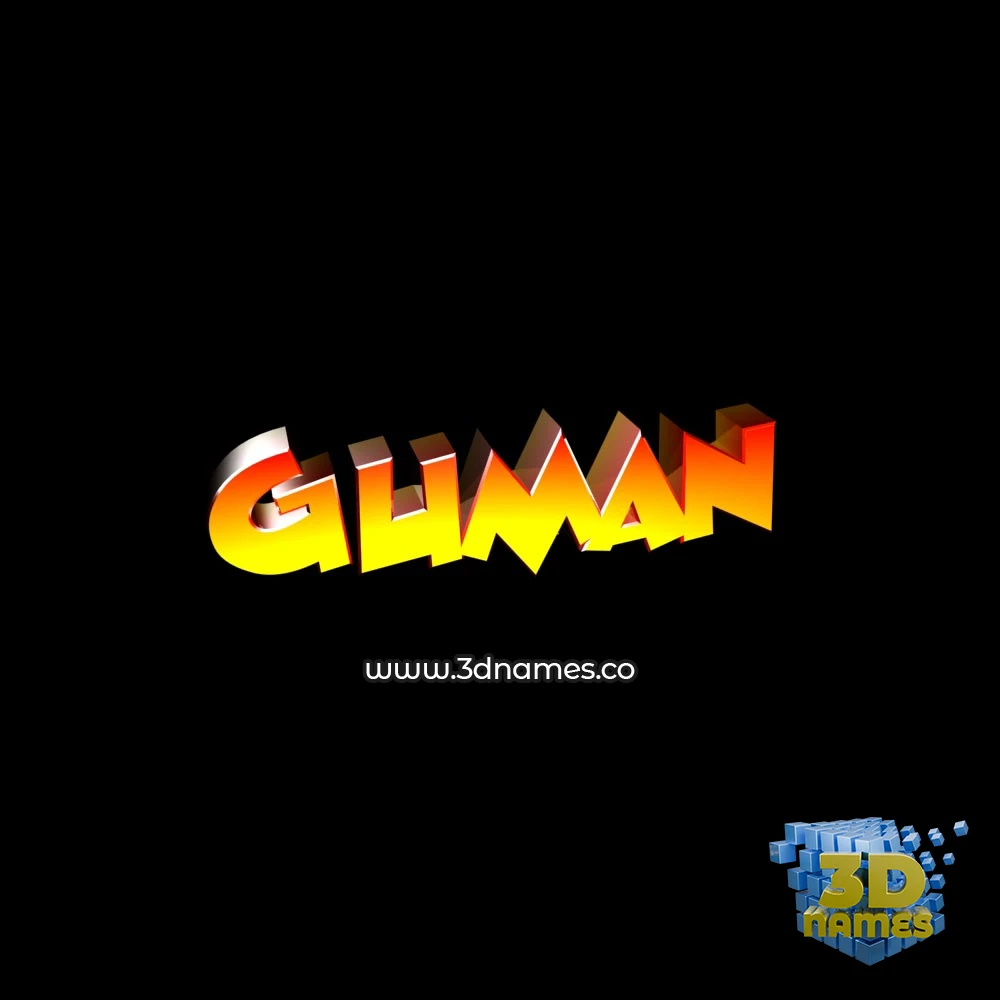 guman in Black Background style - 3D name wallpaper