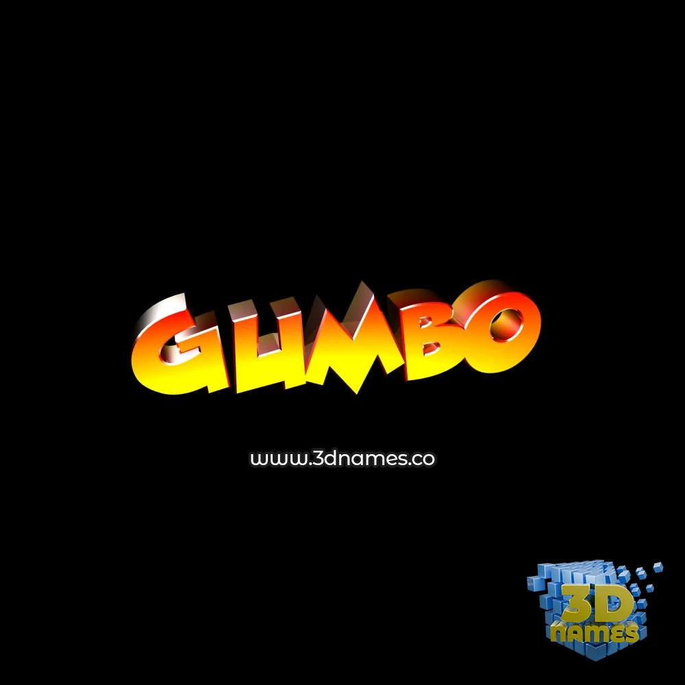 gumbo in Black Background style - 3D name wallpaper