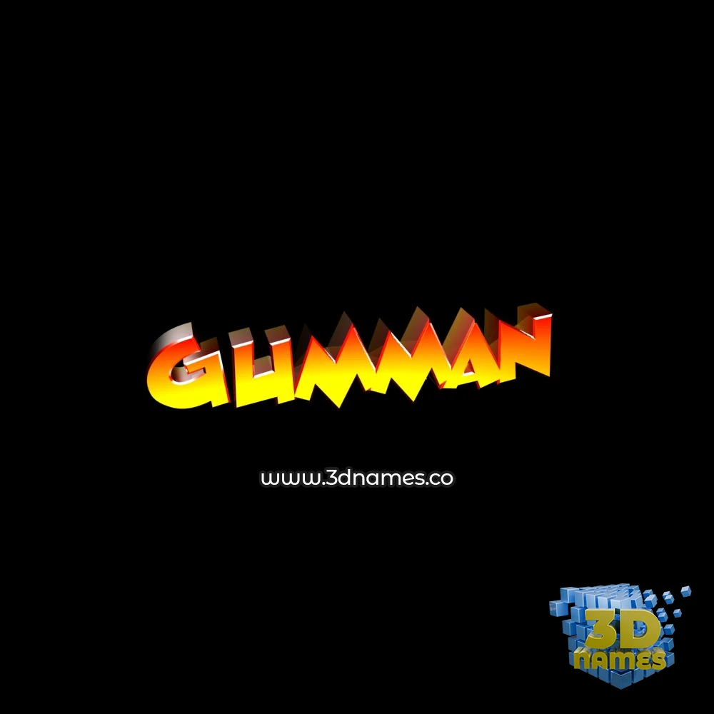 gumman in Black Background style - 3D name wallpaper