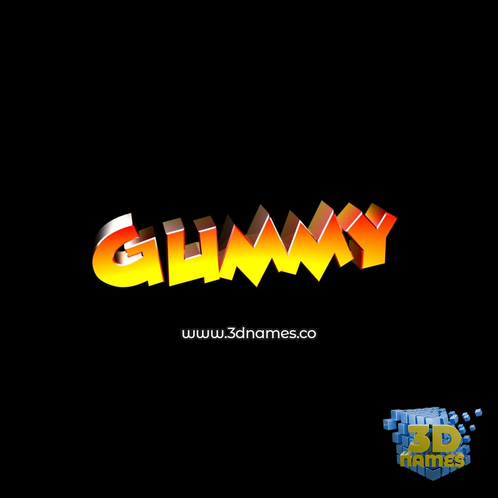 gummy in Black Background style - 3D name wallpaper