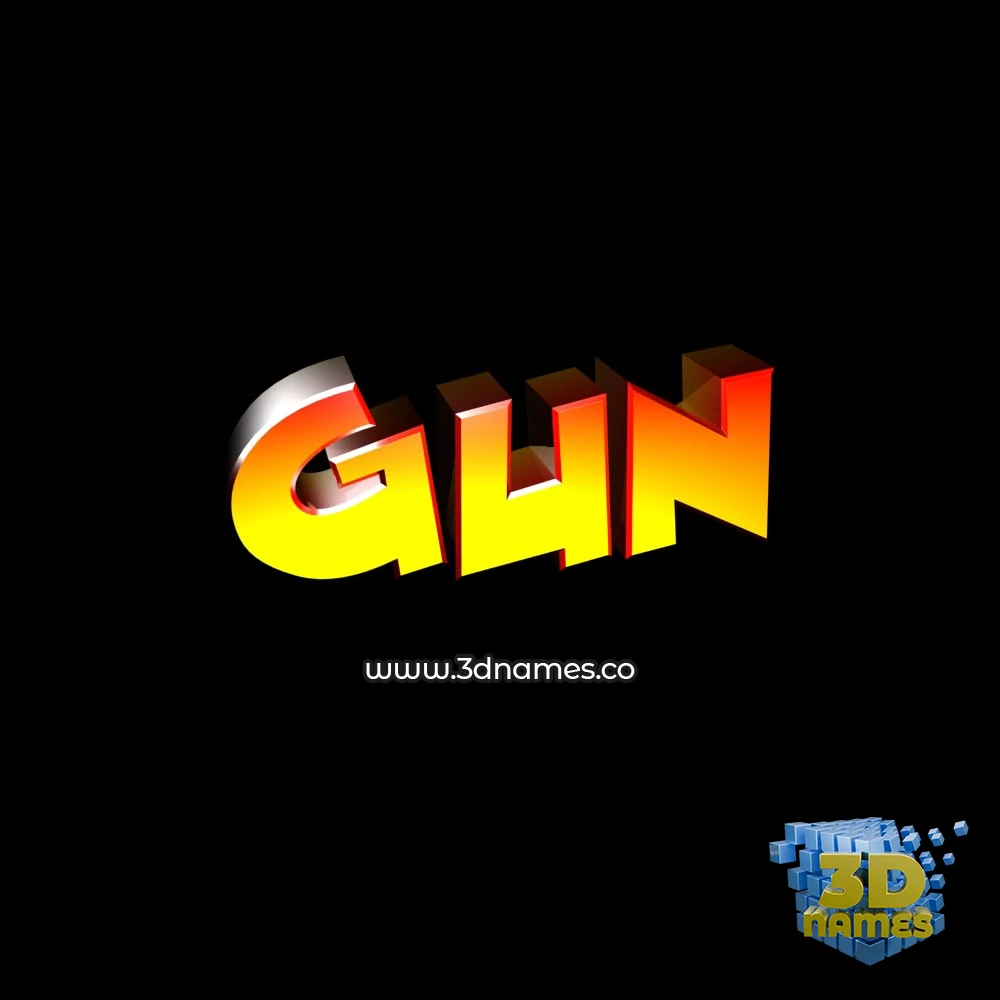 gun in Black Background style - 3D name wallpaper