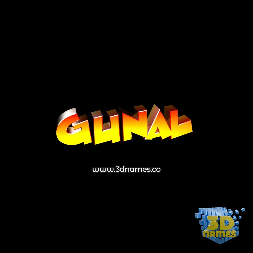 gunal in Black Background style - 3D name wallpaper