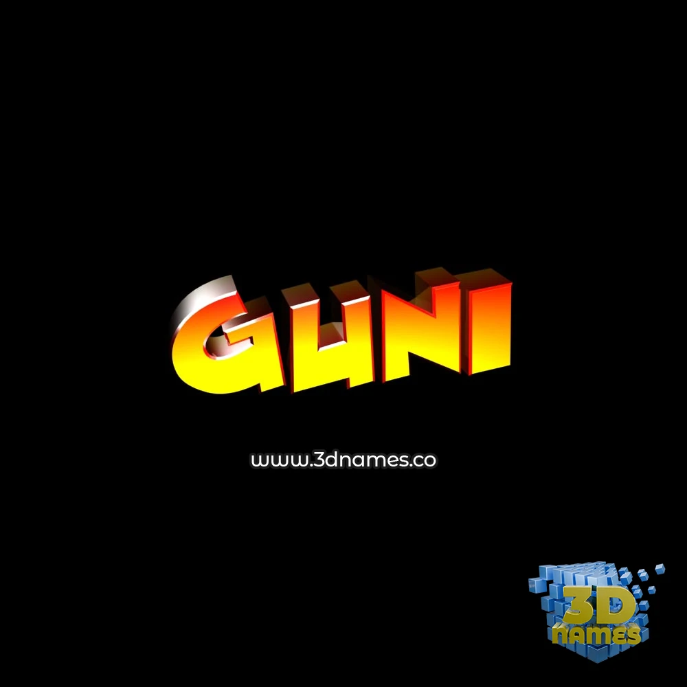 guni in Black Background style - 3D name wallpaper