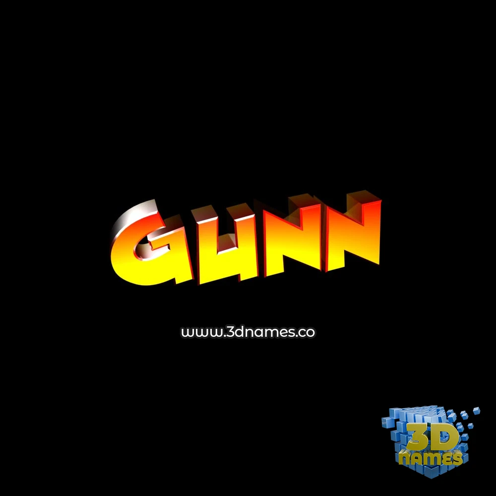 gunn in Black Background style - 3D name wallpaper