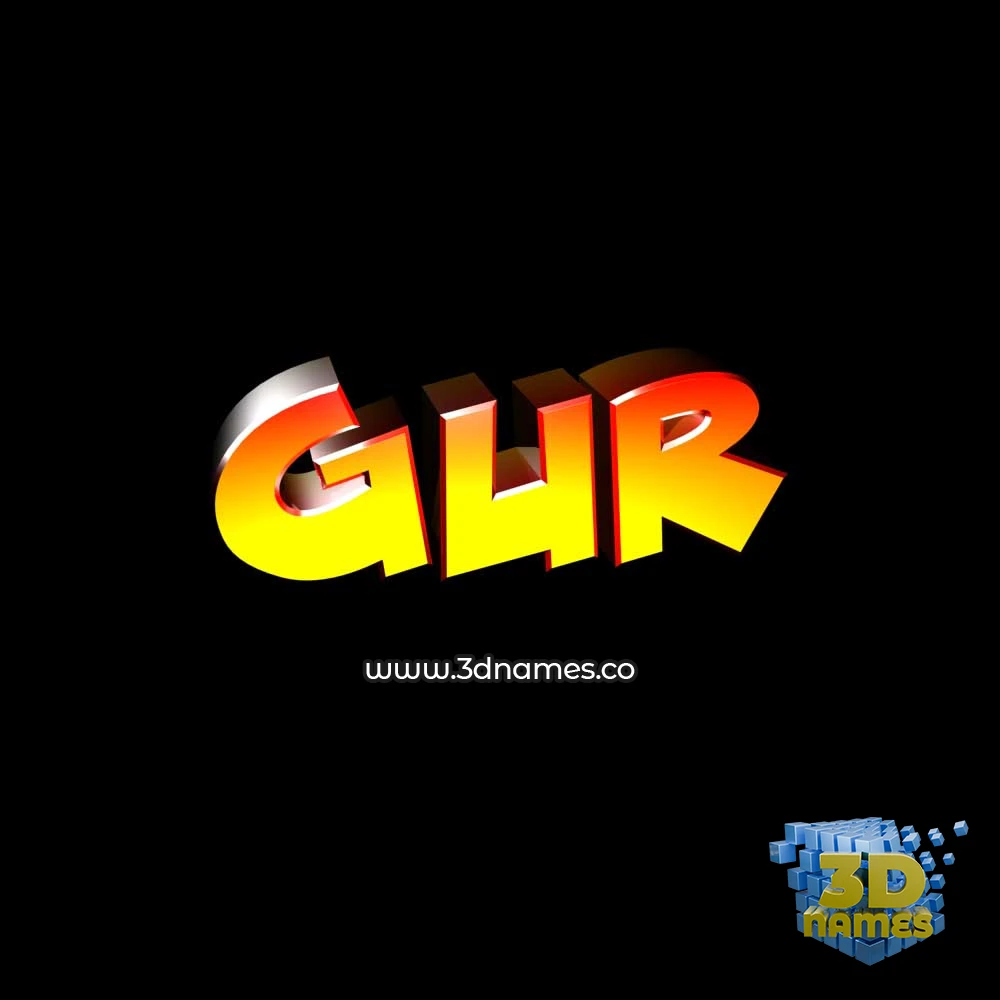 gur in Black Background style - 3D name wallpaper