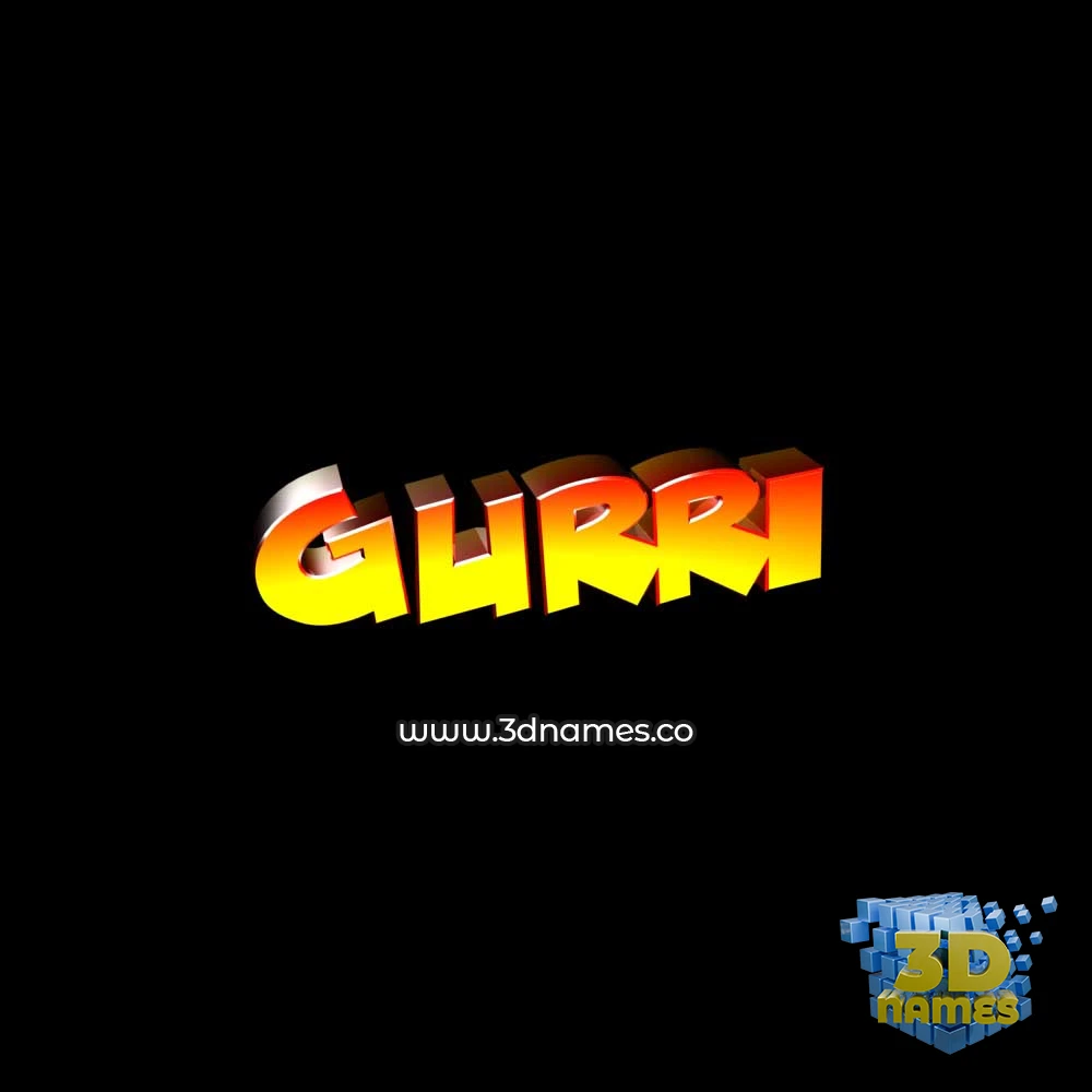 gurri in Black Background style - 3D name wallpaper