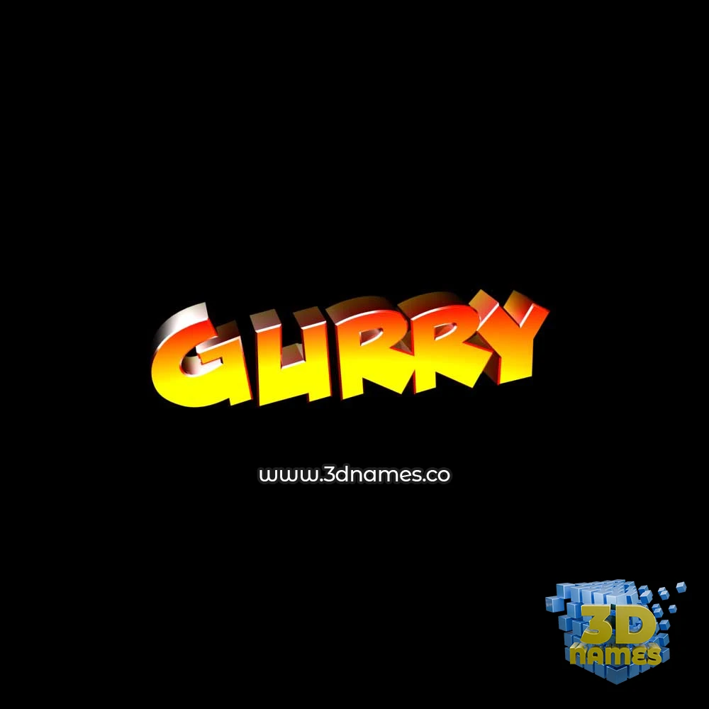 gurry in Black Background style - 3D name wallpaper
