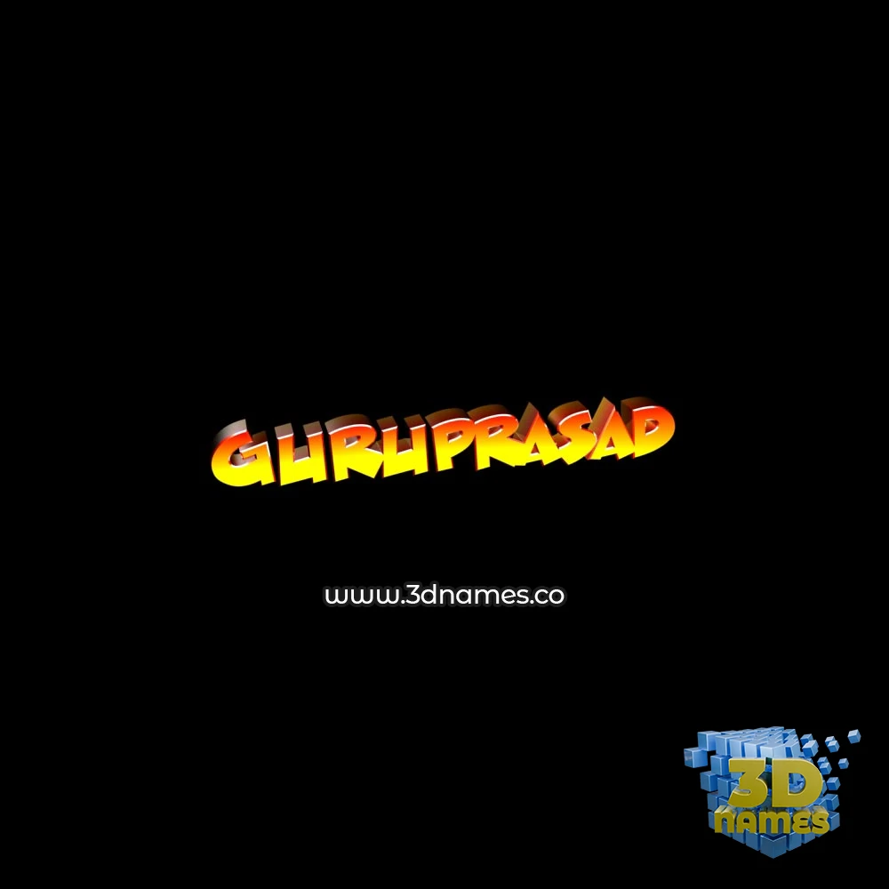 guruprasad in Black Background style - 3D name wallpaper