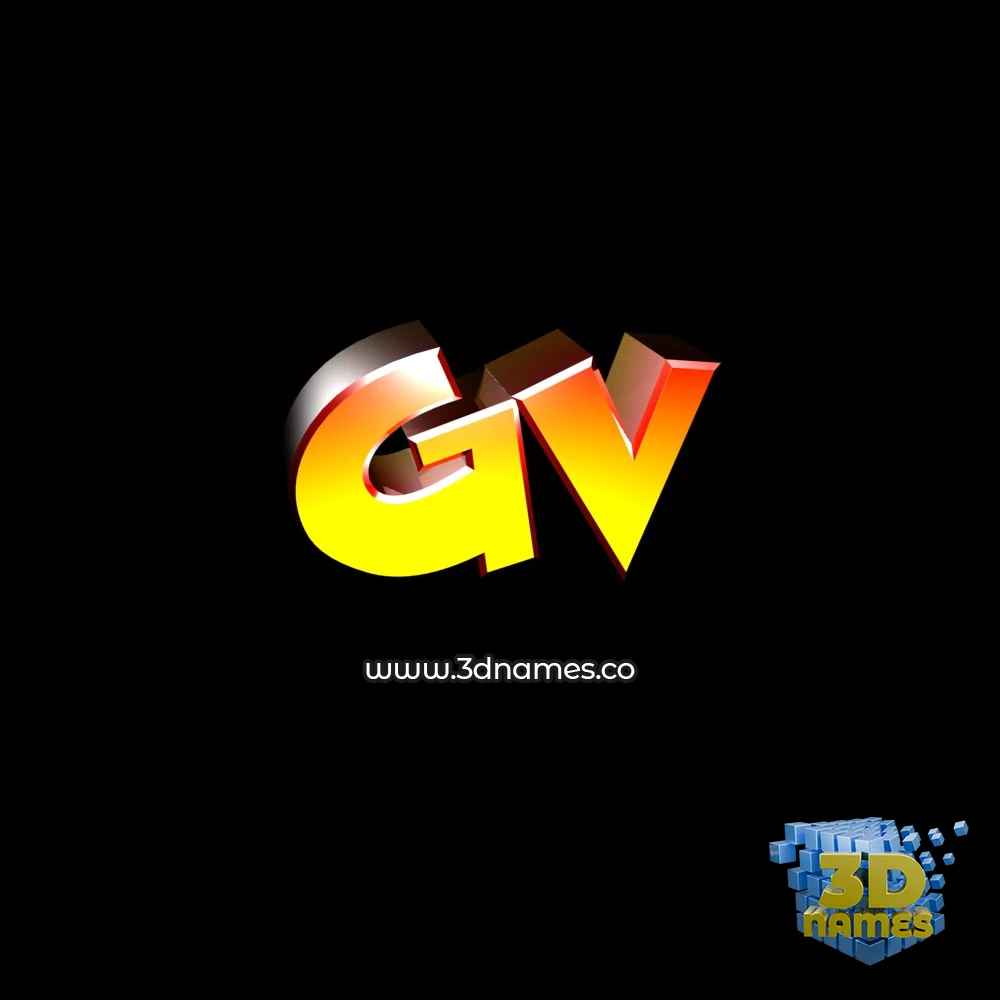 gv in Black Background style - 3D name wallpaper
