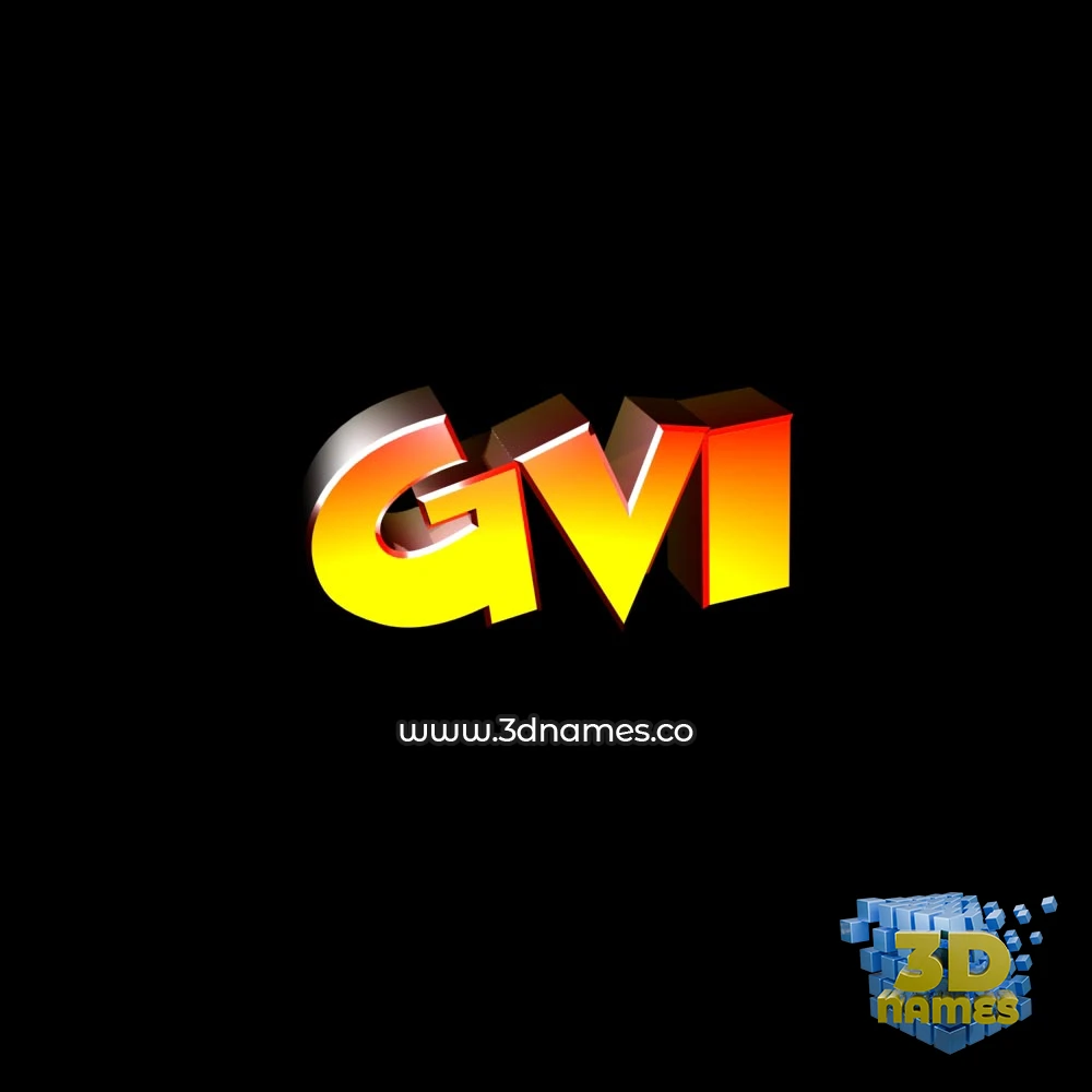gvi in Black Background style - 3D name wallpaper
