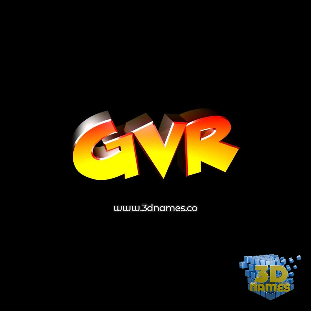 gvr in Black Background style - 3D name wallpaper