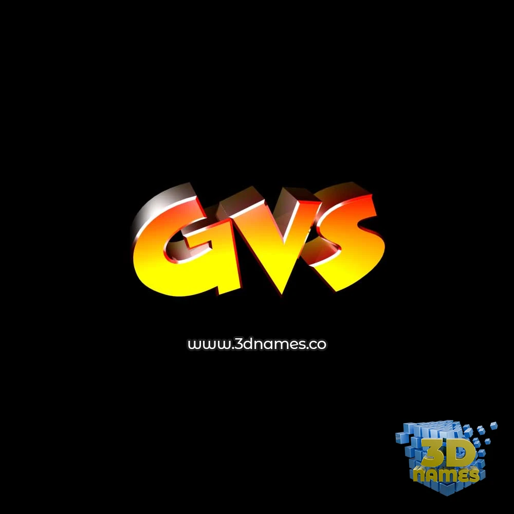 gvs in Black Background style - 3D name wallpaper