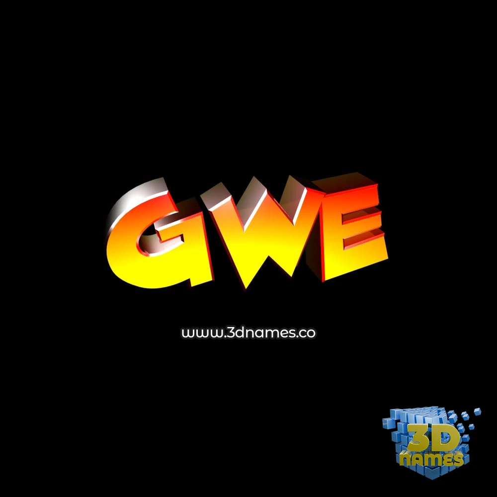 gwe in Black Background style - 3D name wallpaper