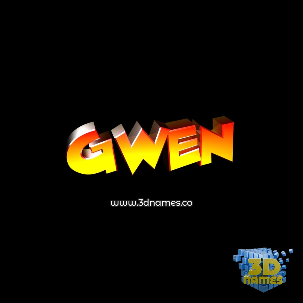 gwen in Black Background style - 3D name wallpaper
