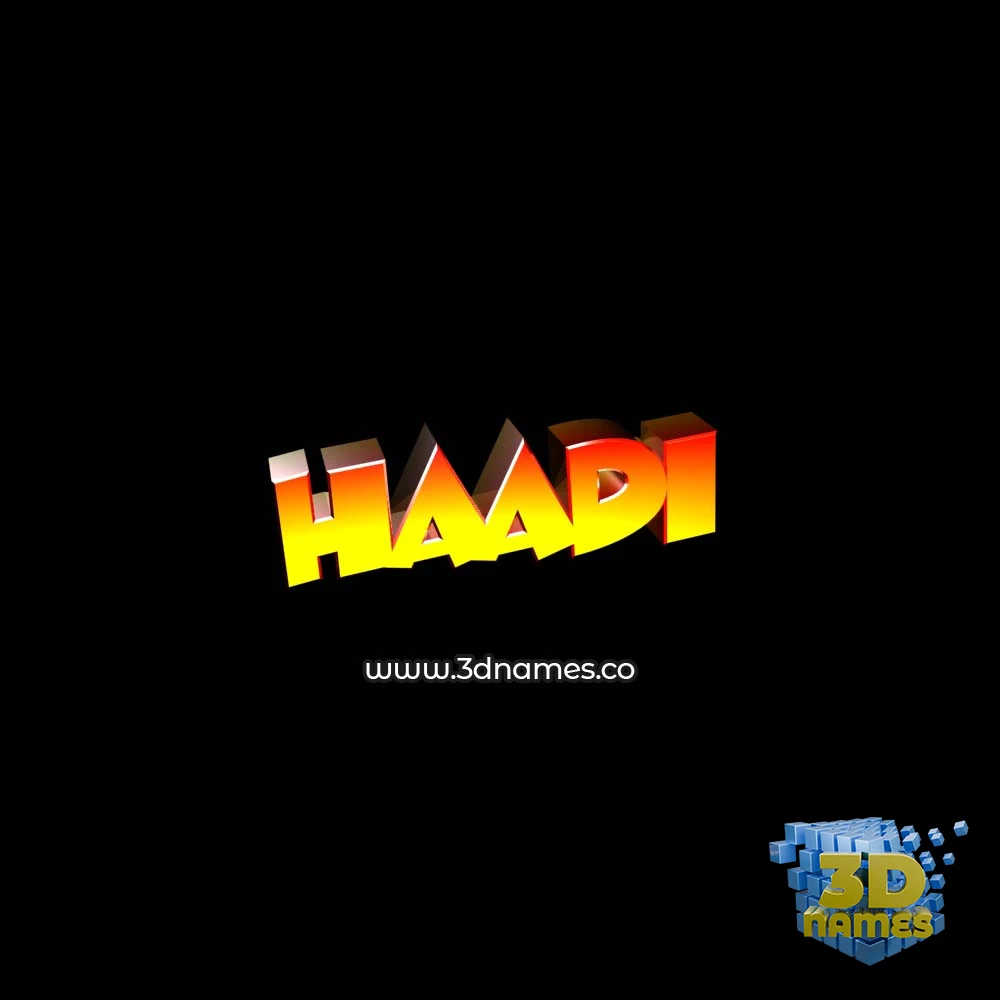 haadi in Black Background style - 3D name wallpaper