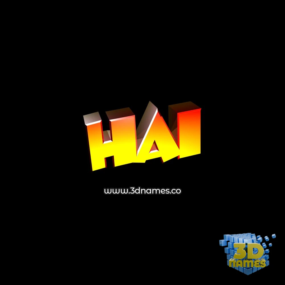 hai in Black Background style - 3D name wallpaper