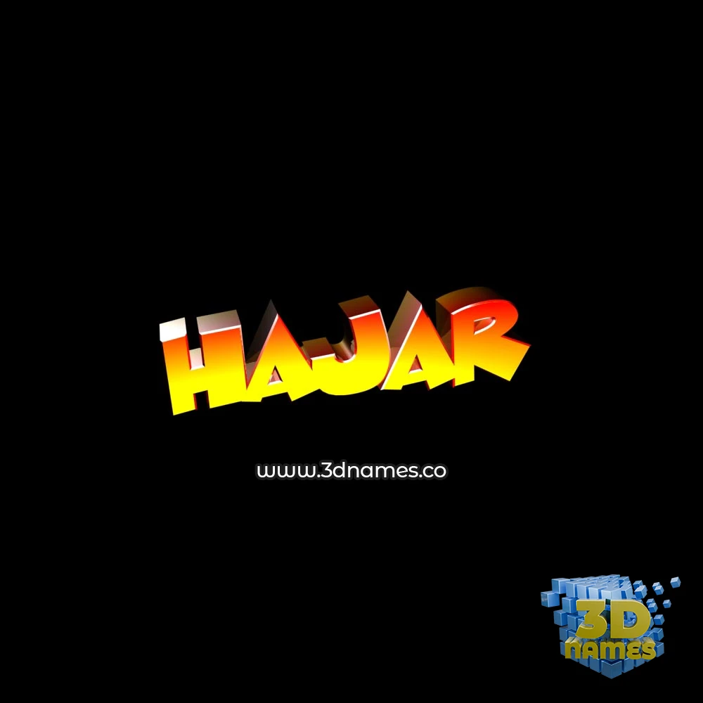 hajar in Black Background style - 3D name wallpaper