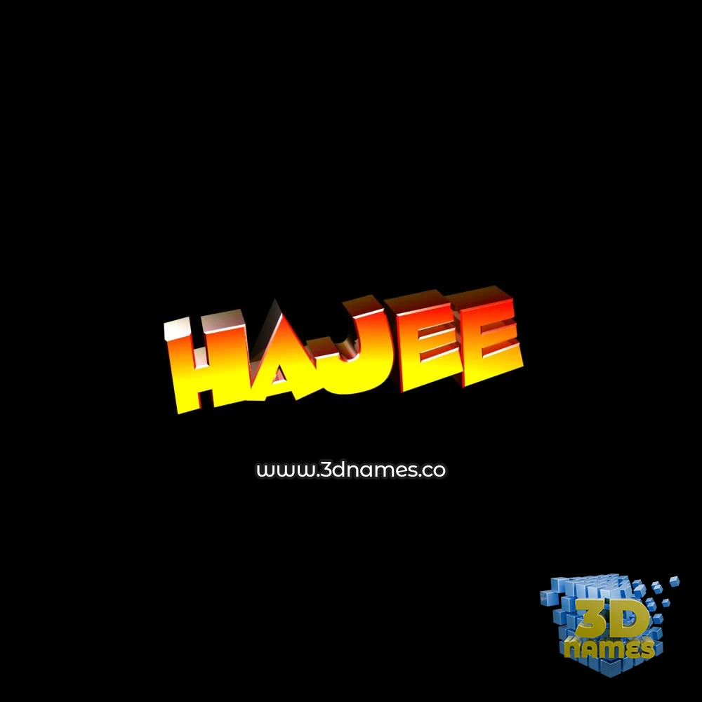 hajee in Black Background style - 3D name wallpaper