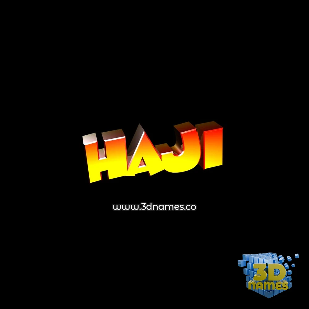 haji in Black Background style - 3D name wallpaper