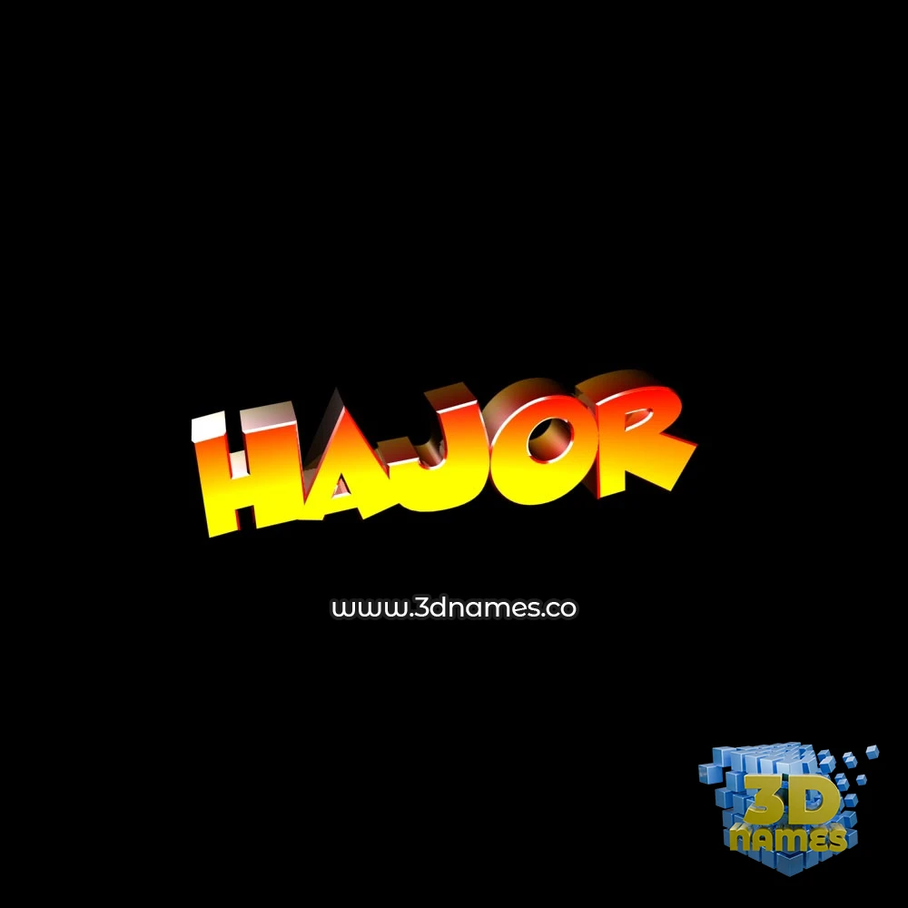 hajor in Black Background style - 3D name wallpaper