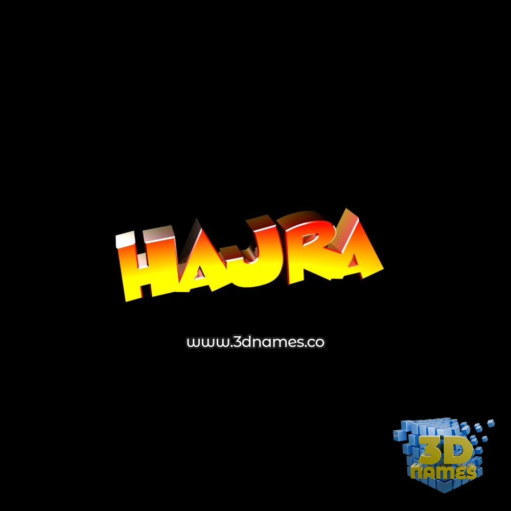 hajra in Black Background style - 3D name wallpaper