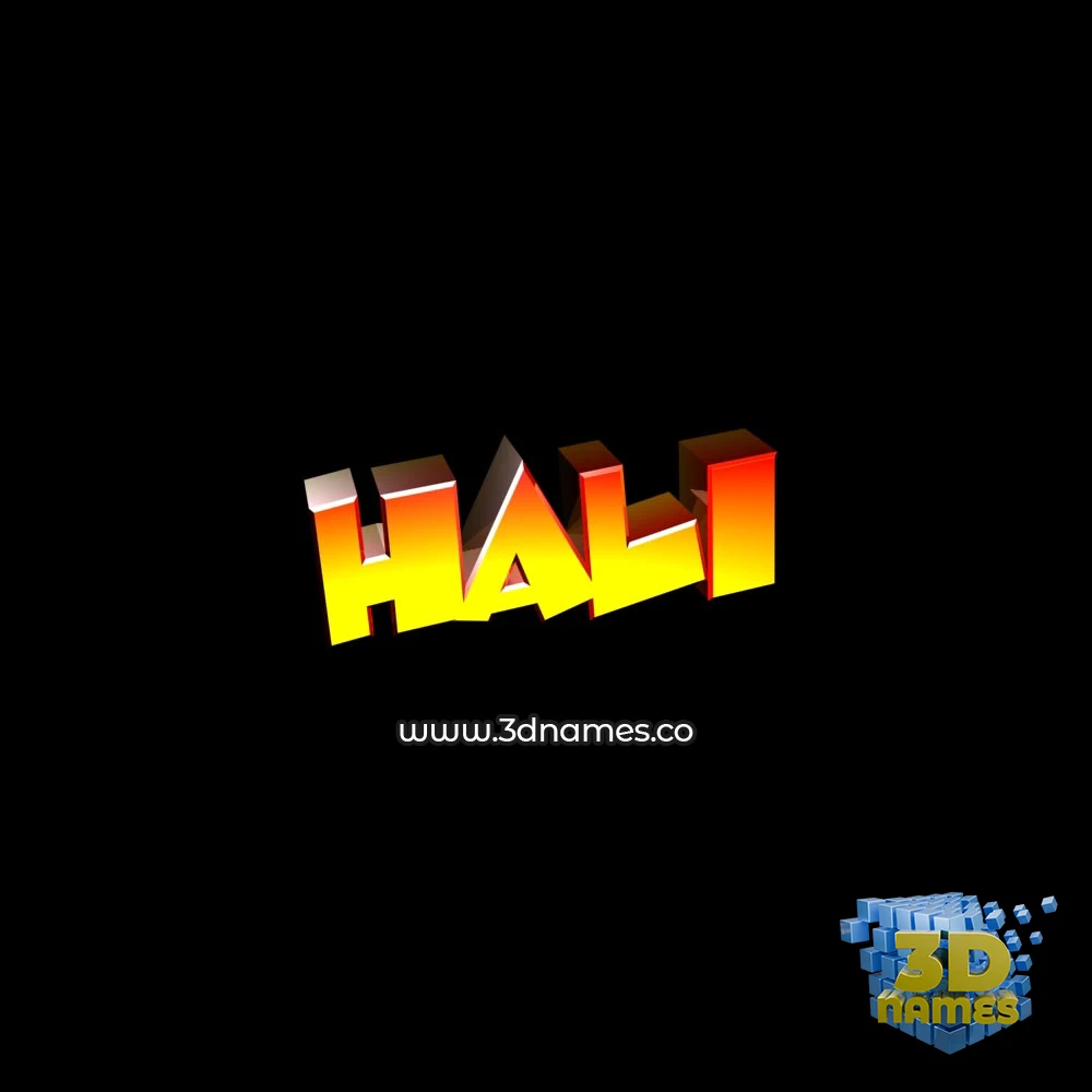 hali in Black Background style - 3D name wallpaper