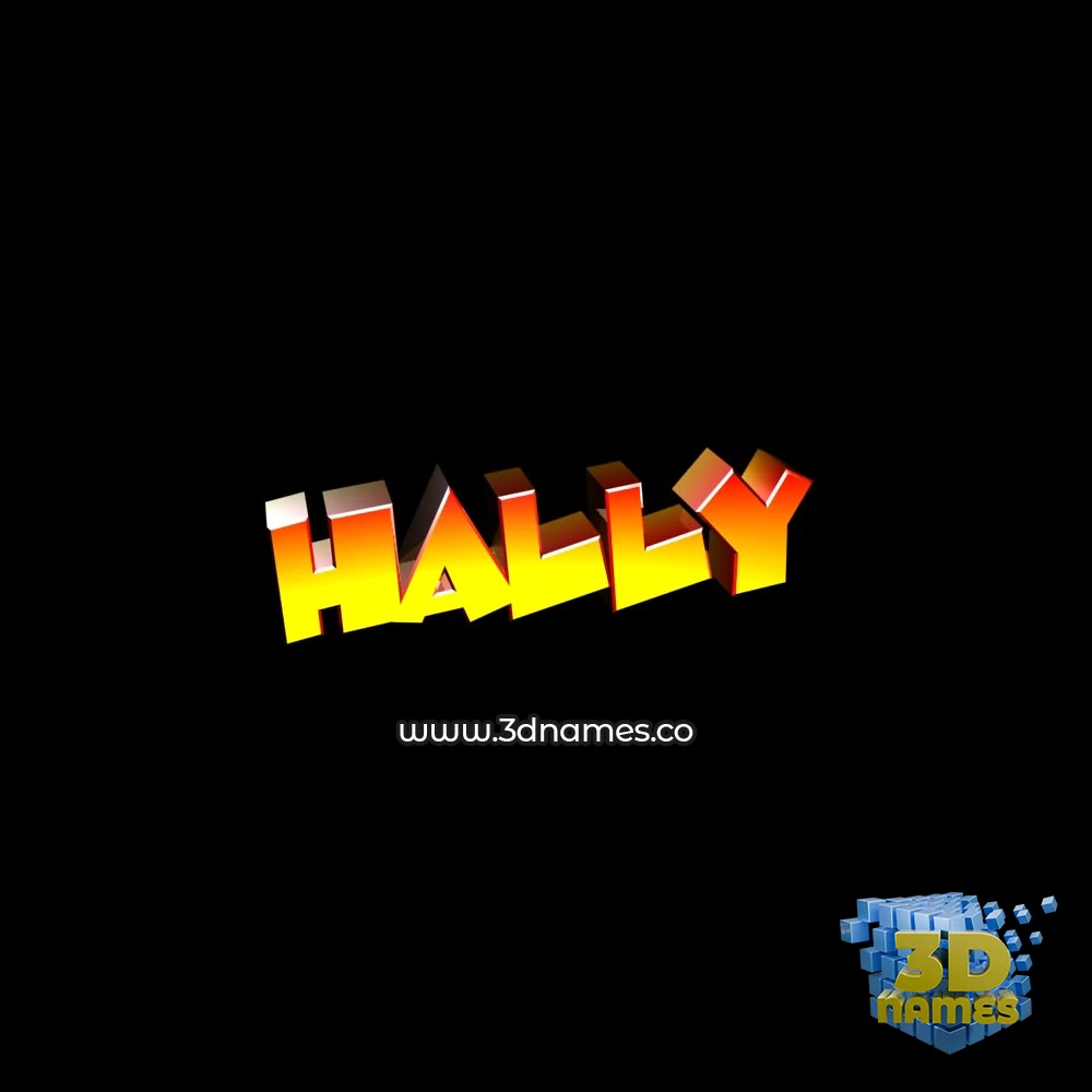 hally in Black Background style - 3D name wallpaper