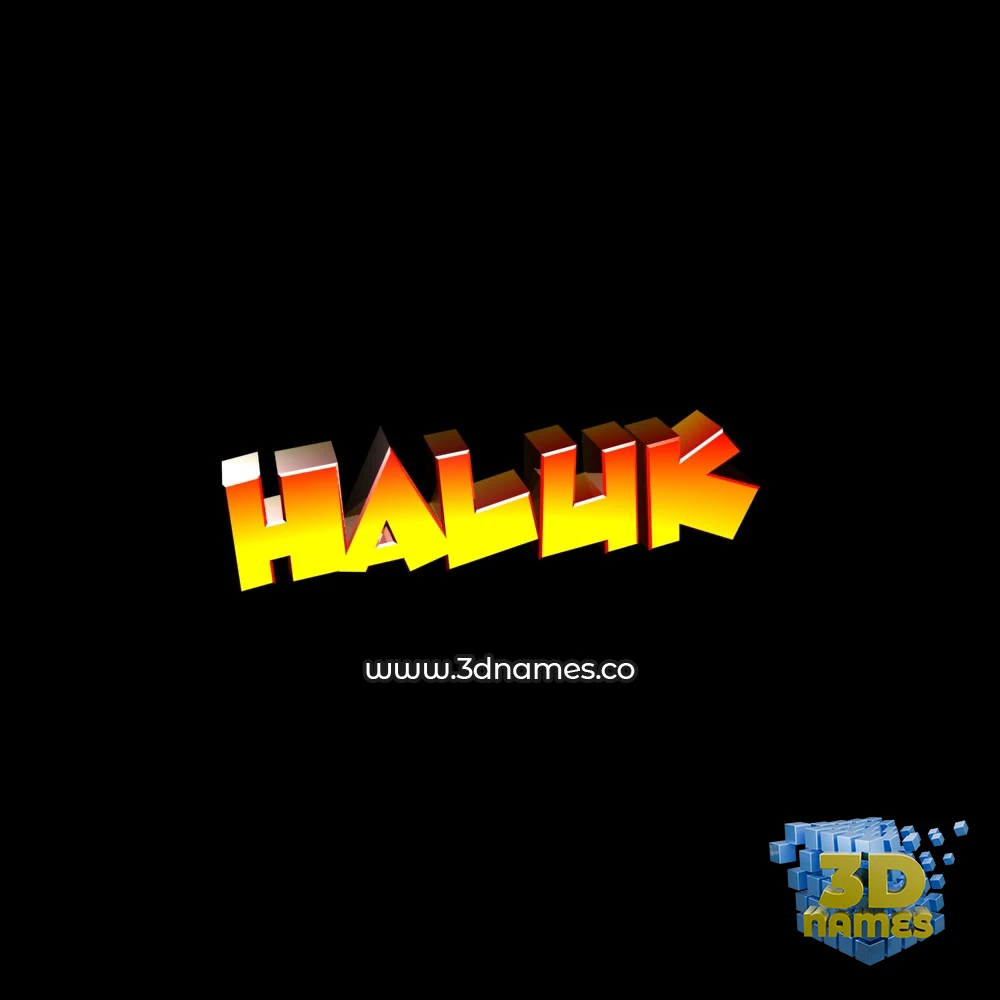 haluk in Black Background style - 3D name wallpaper