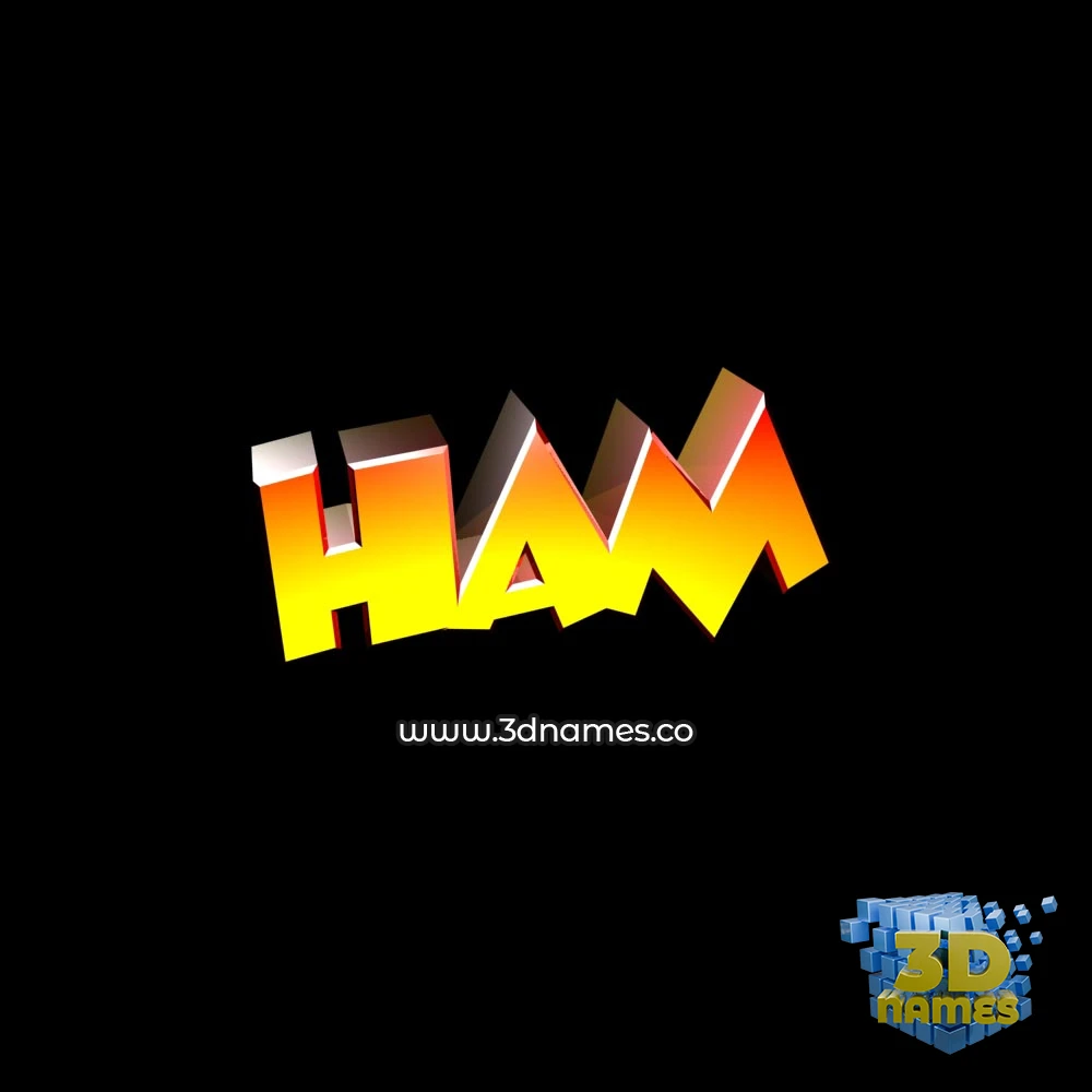 ham in Black Background style - 3D name wallpaper