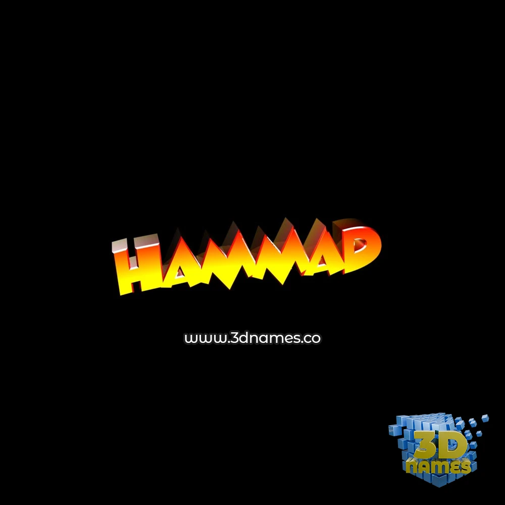 hammad in Black Background style - 3D name wallpaper