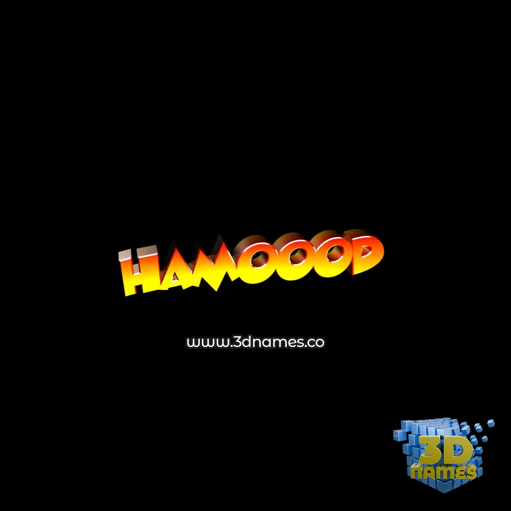 hamoood in Black Background style - 3D name wallpaper