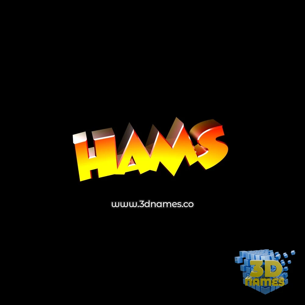 hams in Black Background style - 3D name wallpaper