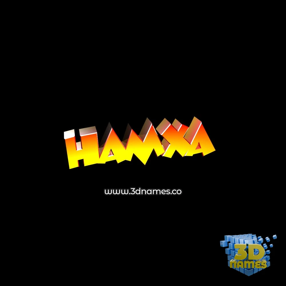 hamxa in Black Background style - 3D name wallpaper