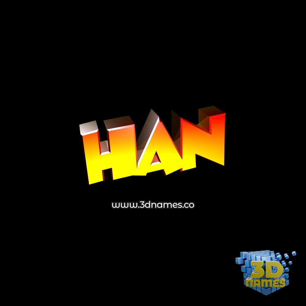 han in Black Background style - 3D name wallpaper