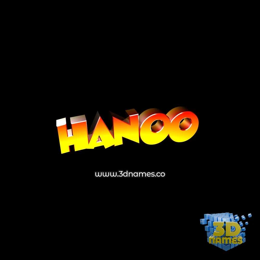 hanoo in Black Background style - 3D name wallpaper