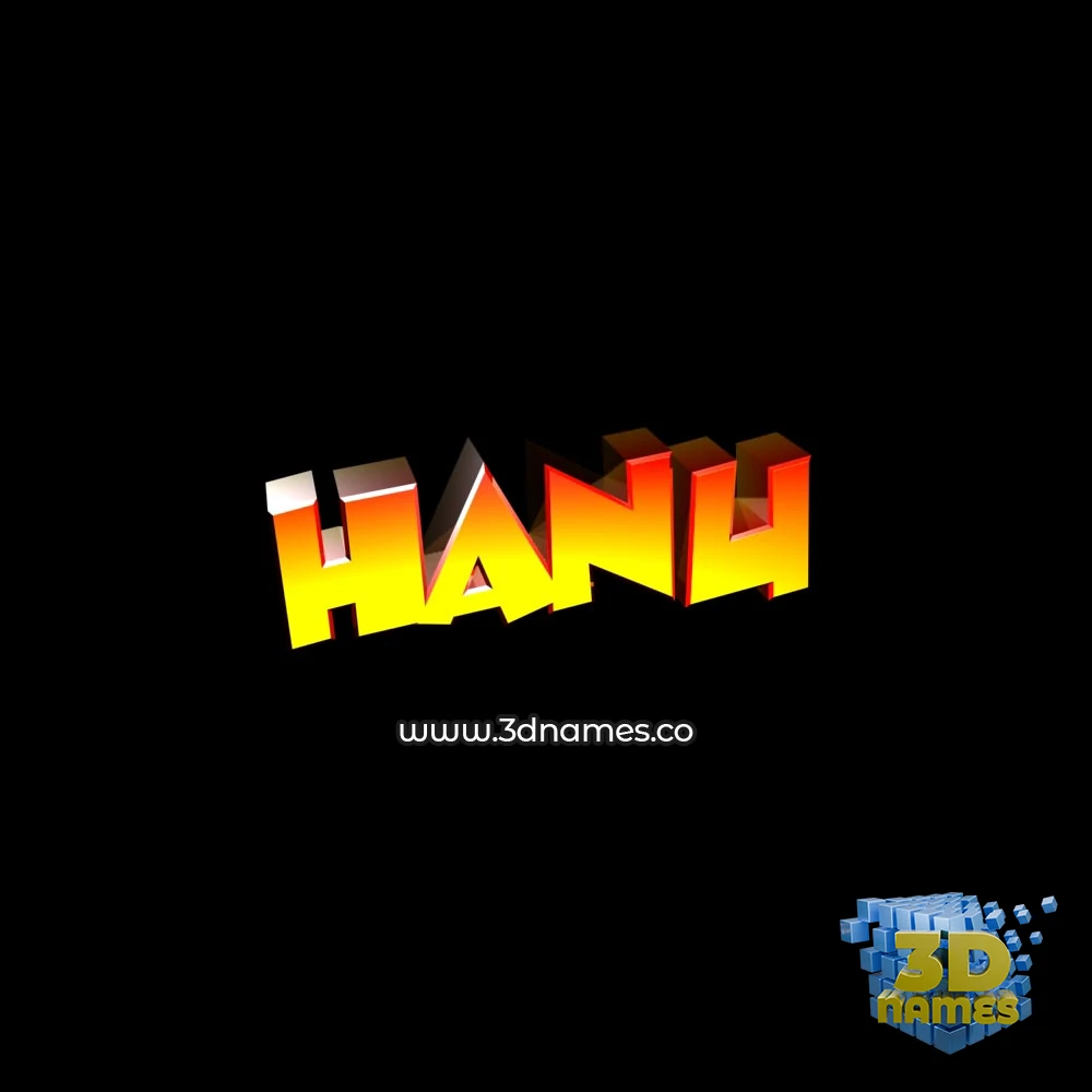 hanu in Black Background style - 3D name wallpaper