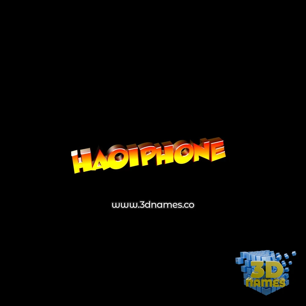 haoiphone in Black Background style - 3D name wallpaper