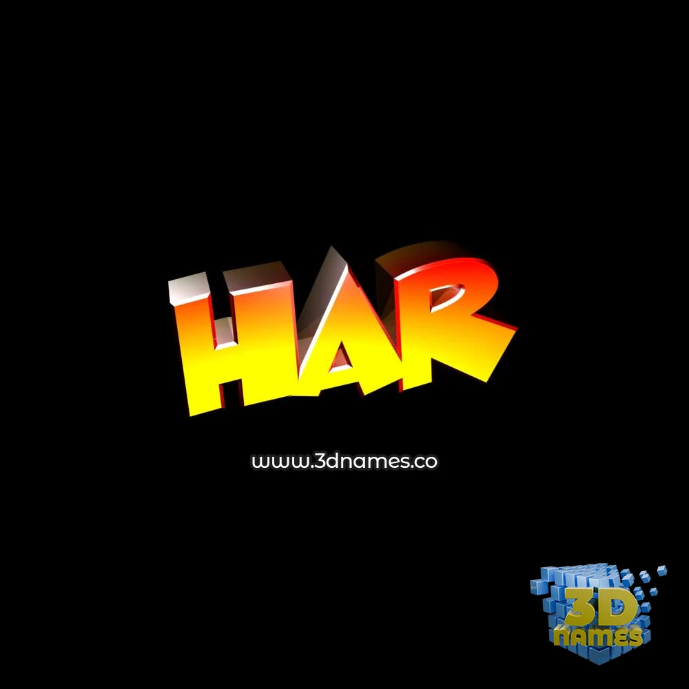 har in Black Background style - 3D name wallpaper