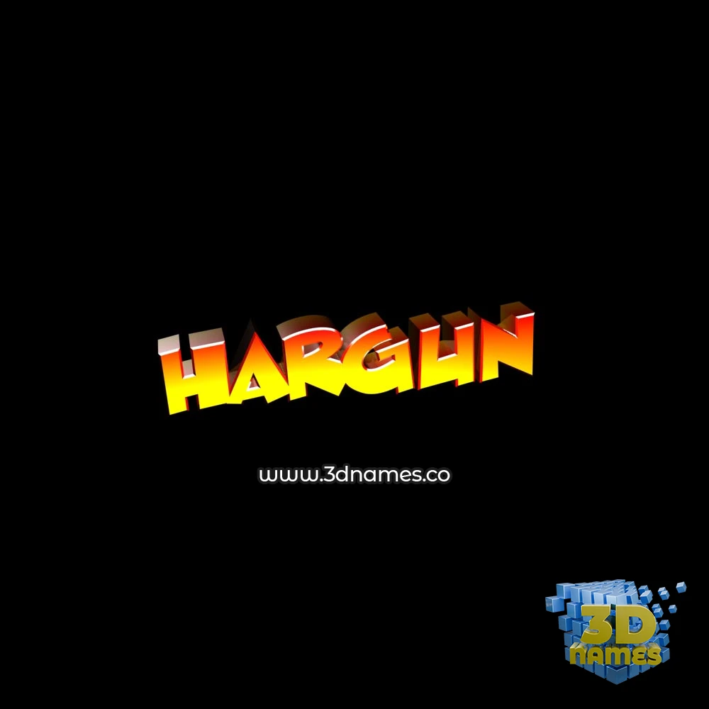 hargun in Black Background style - 3D name wallpaper
