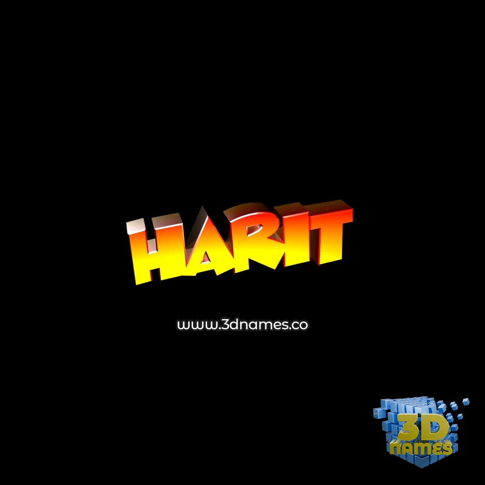harit in Black Background style - 3D name wallpaper
