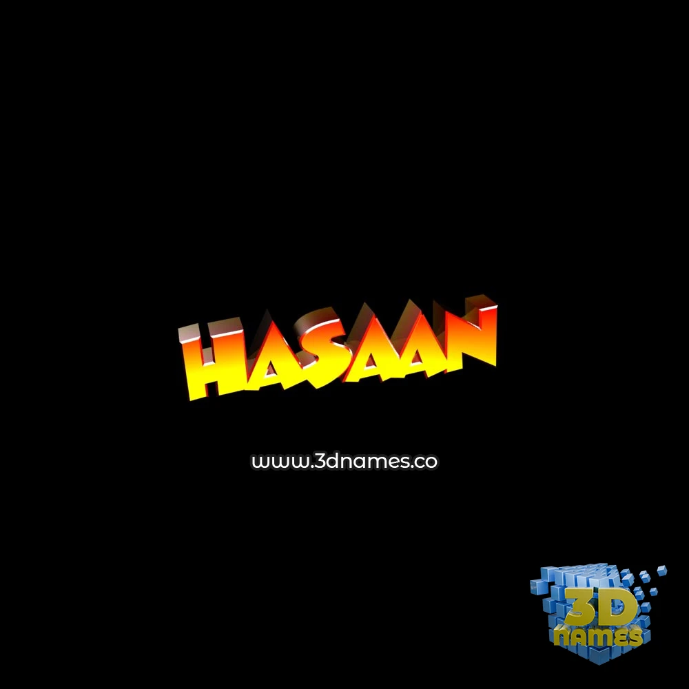 hasaan in Black Background style - 3D name wallpaper