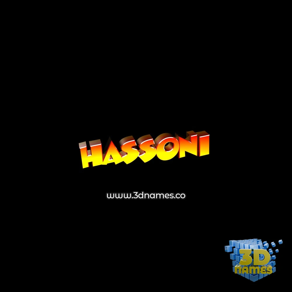 hassoni in Black Background style - 3D name wallpaper