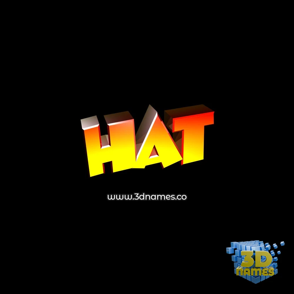 hat in Black Background style - 3D name wallpaper