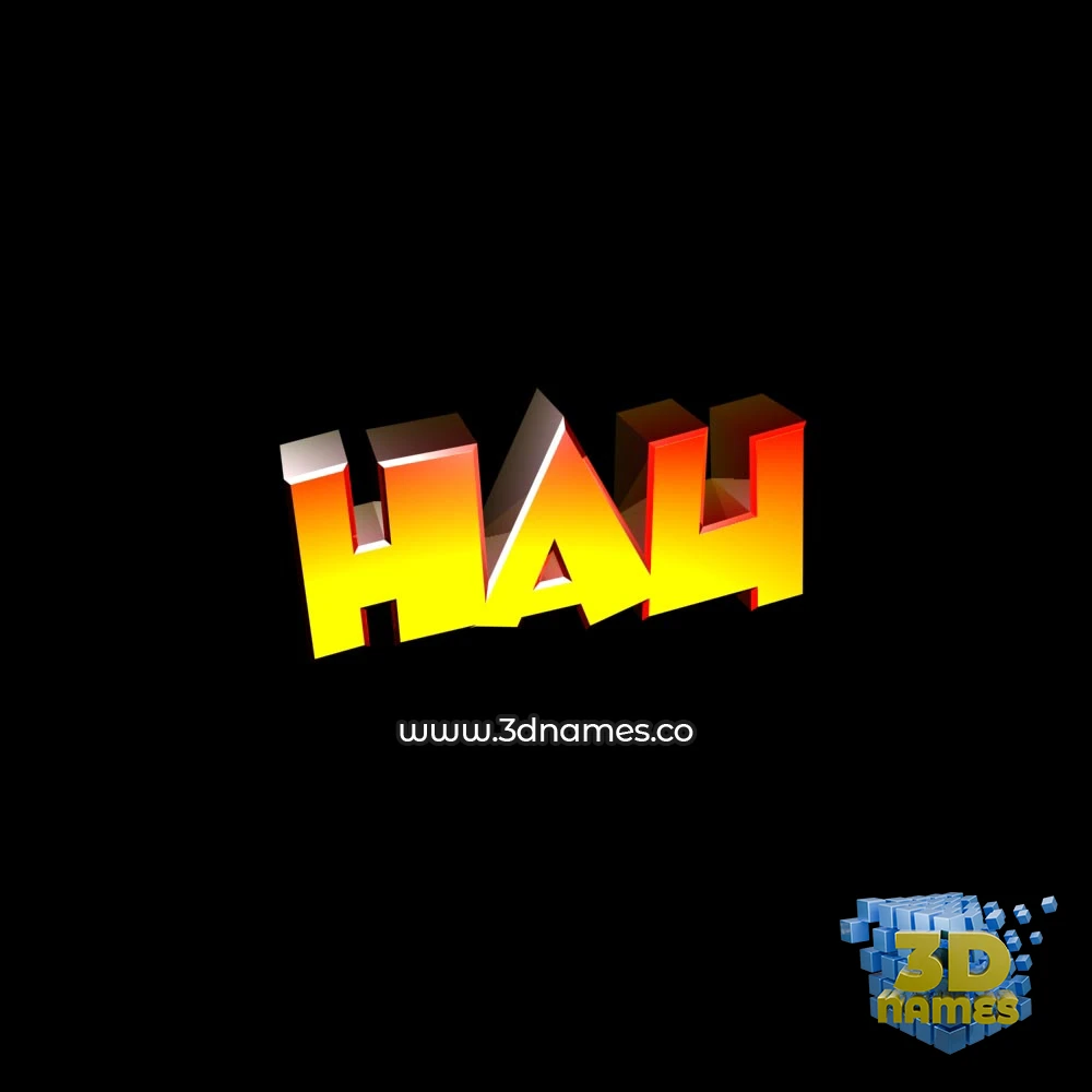 hau in Black Background style - 3D name wallpaper