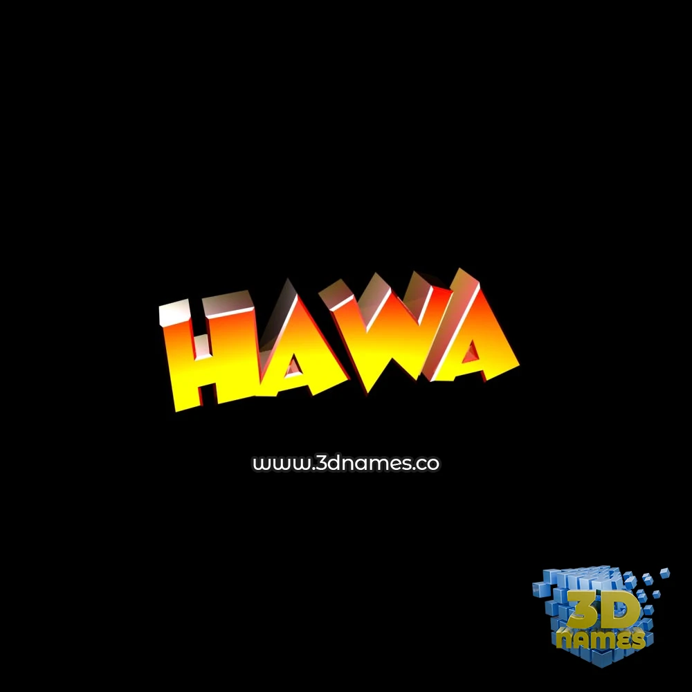 hawa in Black Background style - 3D name wallpaper