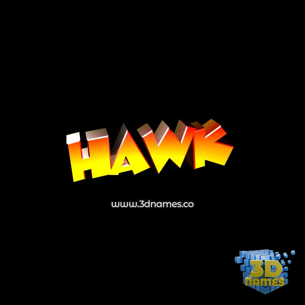 hawk in Black Background style - 3D name wallpaper