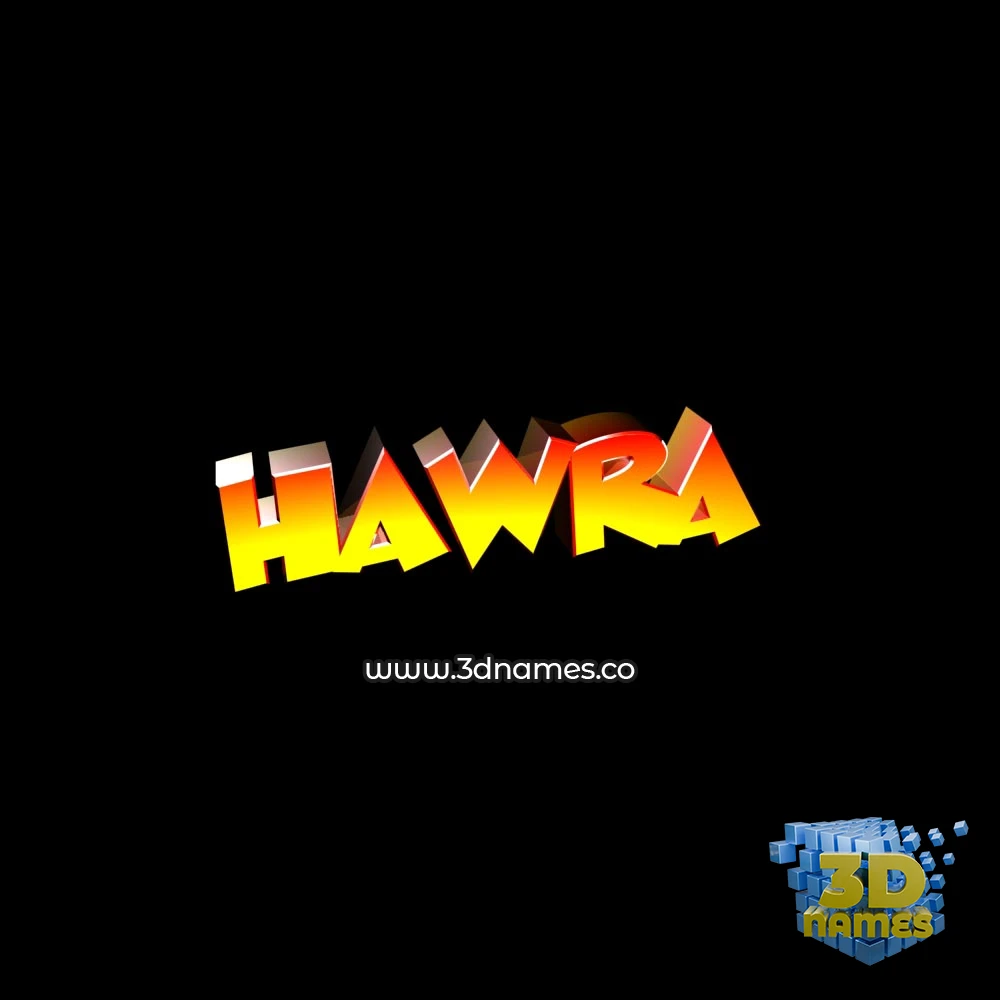 hawra in Black Background style - 3D name wallpaper
